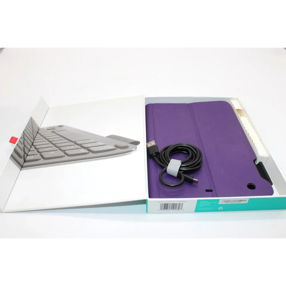 Logitech Ultra‎ Thin Keyboard Mini For iPad Mini Purple with USB Cable & Case